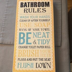 Bathroom Rules Decorative Sign